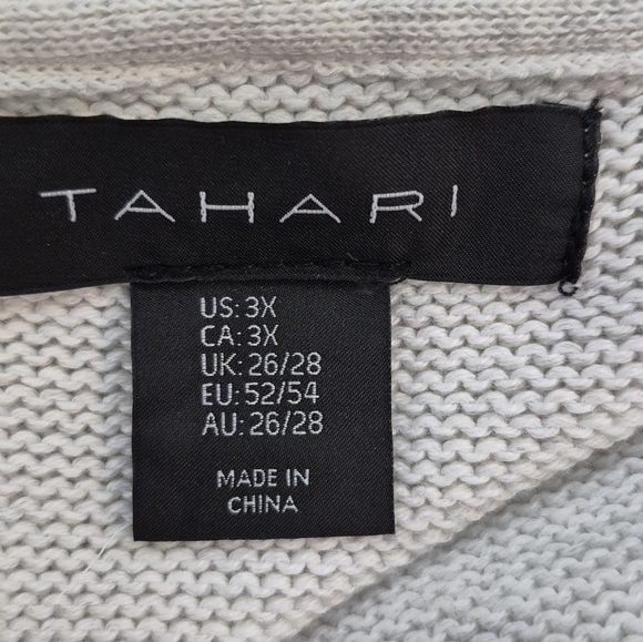 Tahari Open Front Hooded Cardigan w/ Pockets Heavy Knit Cotton Blend - Size 3X - Picture 10 of 14